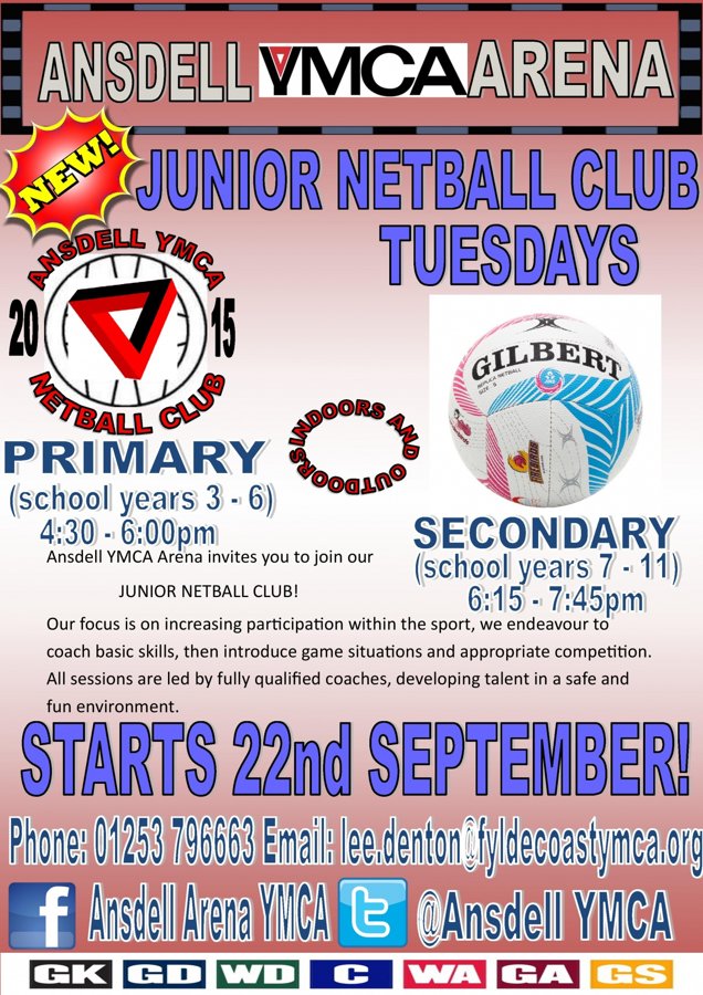 Image of Junior Netball Club - Fylde Coast YMCA 